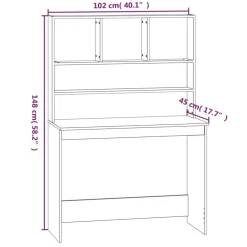 vidaXL Mobiliario De Oficina-Escritorio estantes madera contrachapada 102x45x148 cm