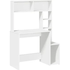 vidaXL Escritorio estantes madera contrachapada 100x45x140 cm Blanco Hot
