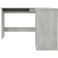 vidaXL Escritorio forma de L contrachapada gris hormigón 120x140x75 cm Gris hormigón Online