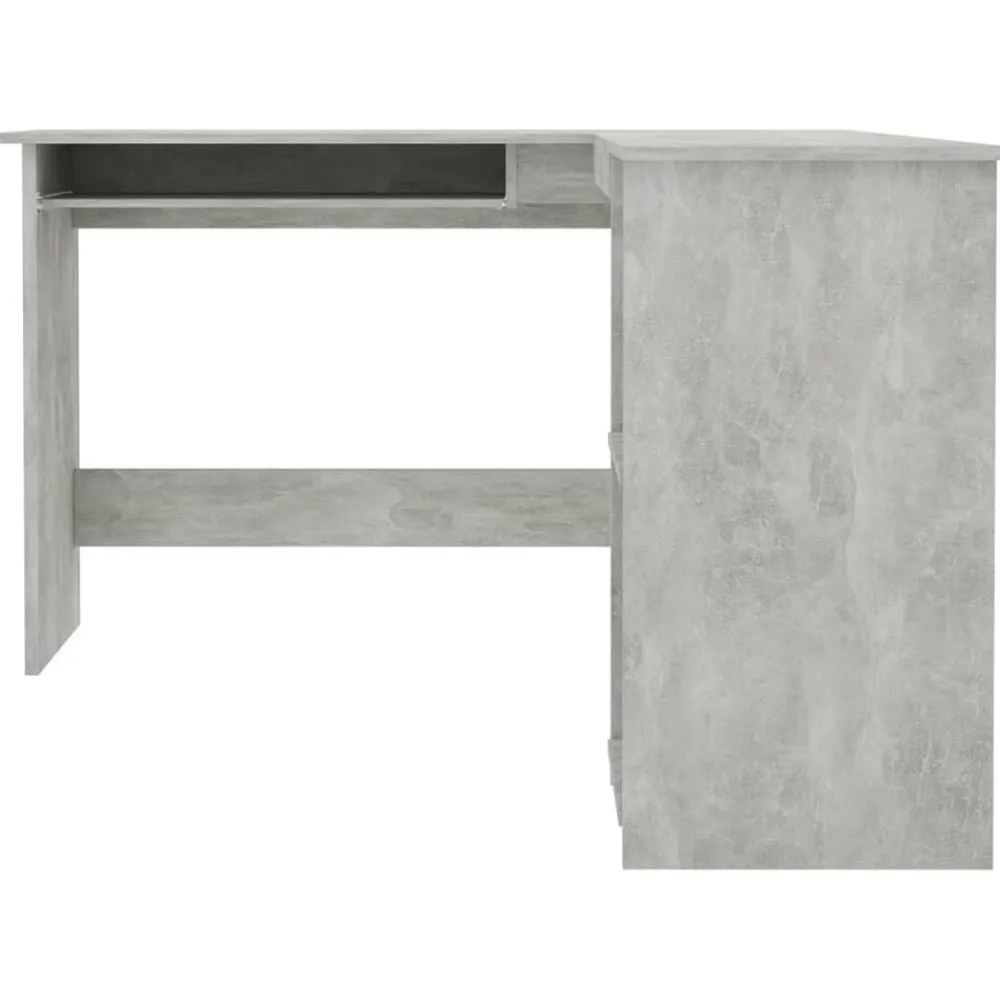 vidaXL Escritorio forma de L contrachapada gris hormigón 120x140x75 cm Gris hormigón Online