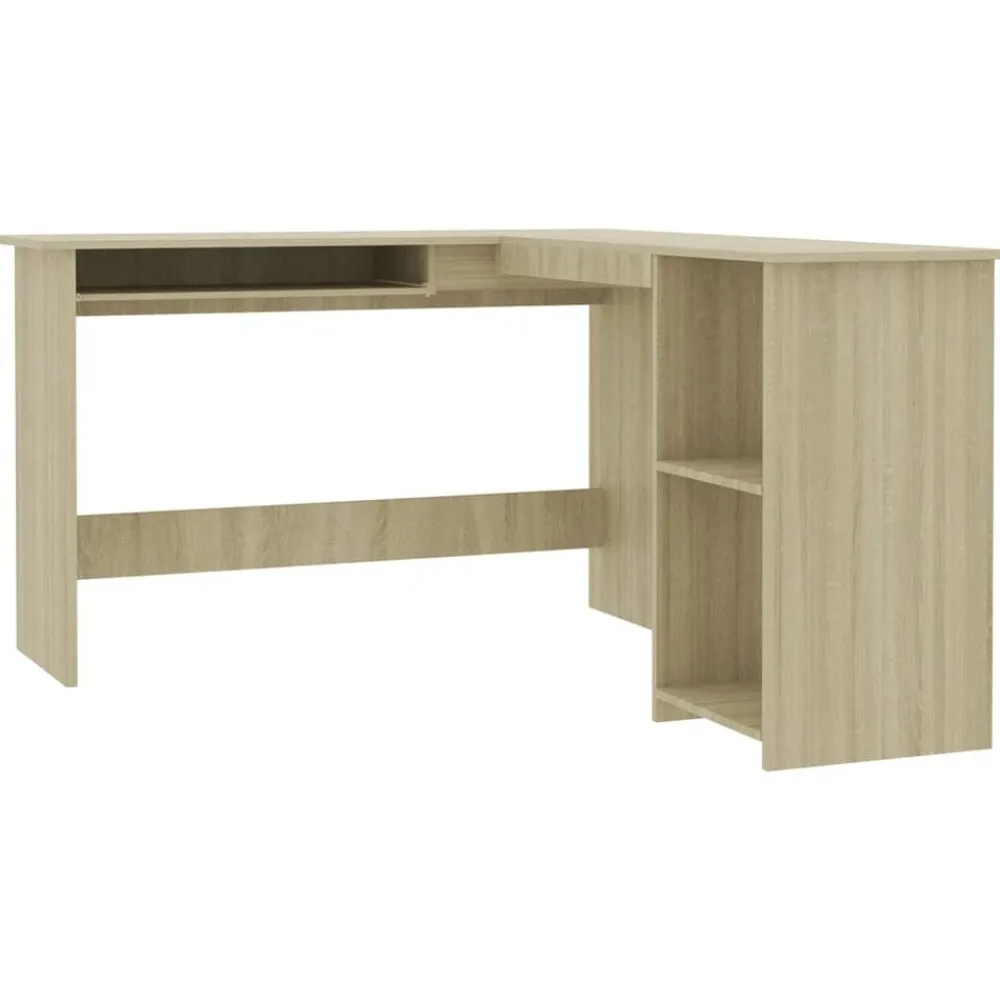 vidaXL Mobiliario De Oficina-Escritorio forma de L madera contrachapada roble 120x140x75 cm