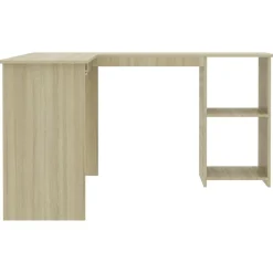 vidaXL Mobiliario De Oficina-Escritorio forma de L madera contrachapada roble 120x140x75 cm