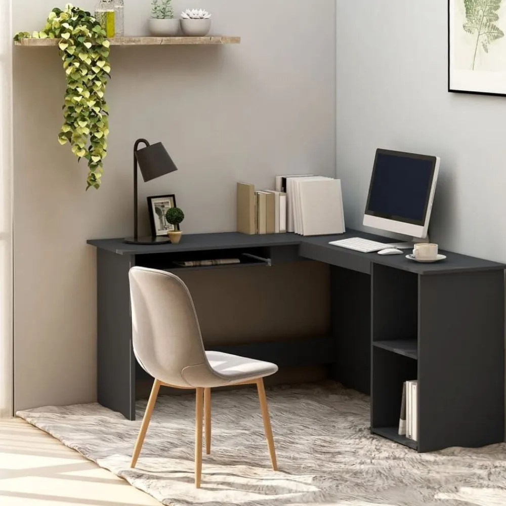 vidaXL Mobiliario De Oficina-Escritorio forma de L madera contrachapada 120x140x75 cm