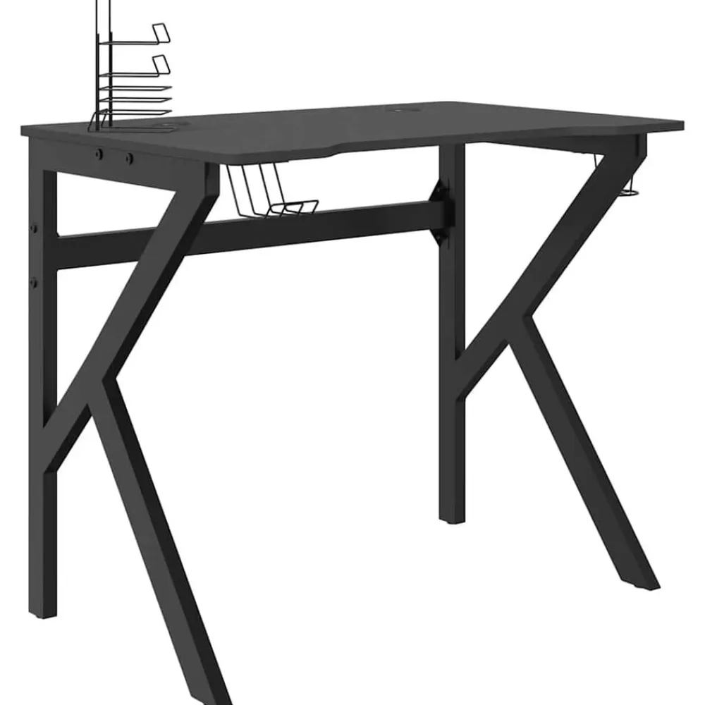 vidaXL Mobiliario De Oficina-Escritorio gaming con patas en forma de K 90x60x75 cm