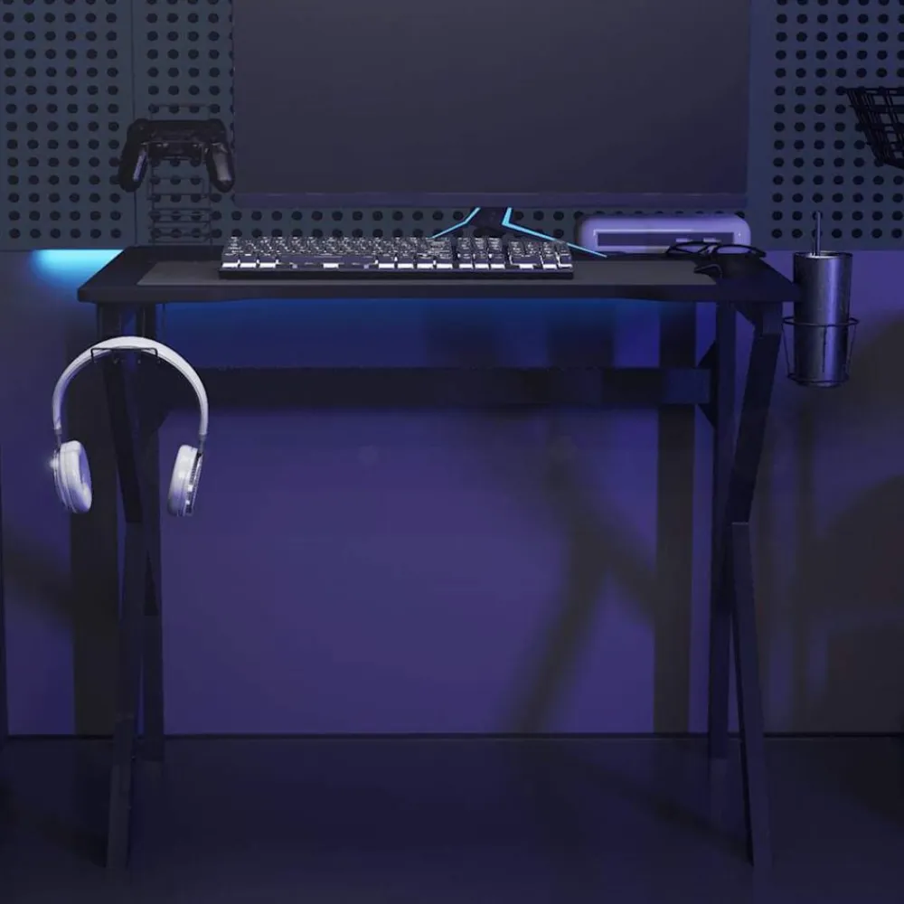vidaXL Mobiliario De Oficina-Escritorio gaming con patas en forma de K 90x60x75 cm