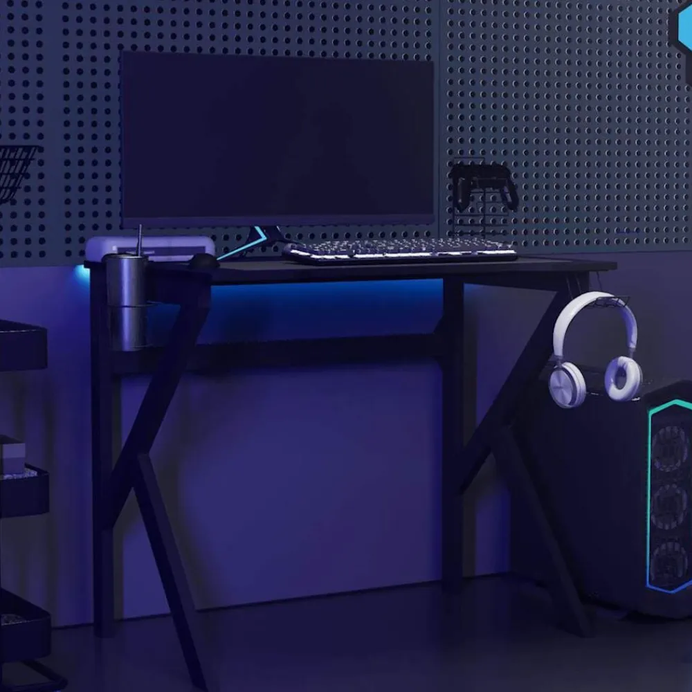 vidaXL Mobiliario De Oficina-Escritorio gaming con patas en forma de K 90x60x75 cm