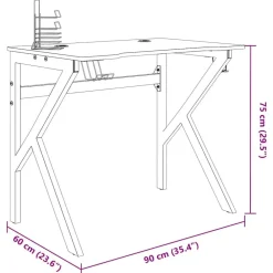 vidaXL Mobiliario De Oficina-Escritorio gaming con patas en forma de K 90x60x75 cm
