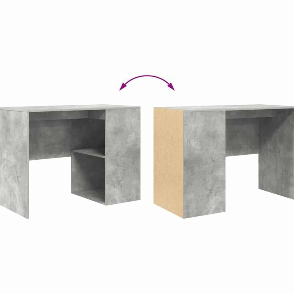 vidaXL Mobiliario De Oficina-Escritorio Gris Concreto 102 x 50 x 75 cm Madera de ingeniería