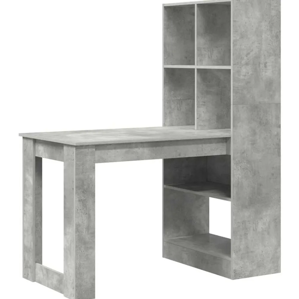 vidaXL Mobiliario De Oficina-Escritorio Gris Concreto 122 x 67 x 145 cm Madera de ingeniería