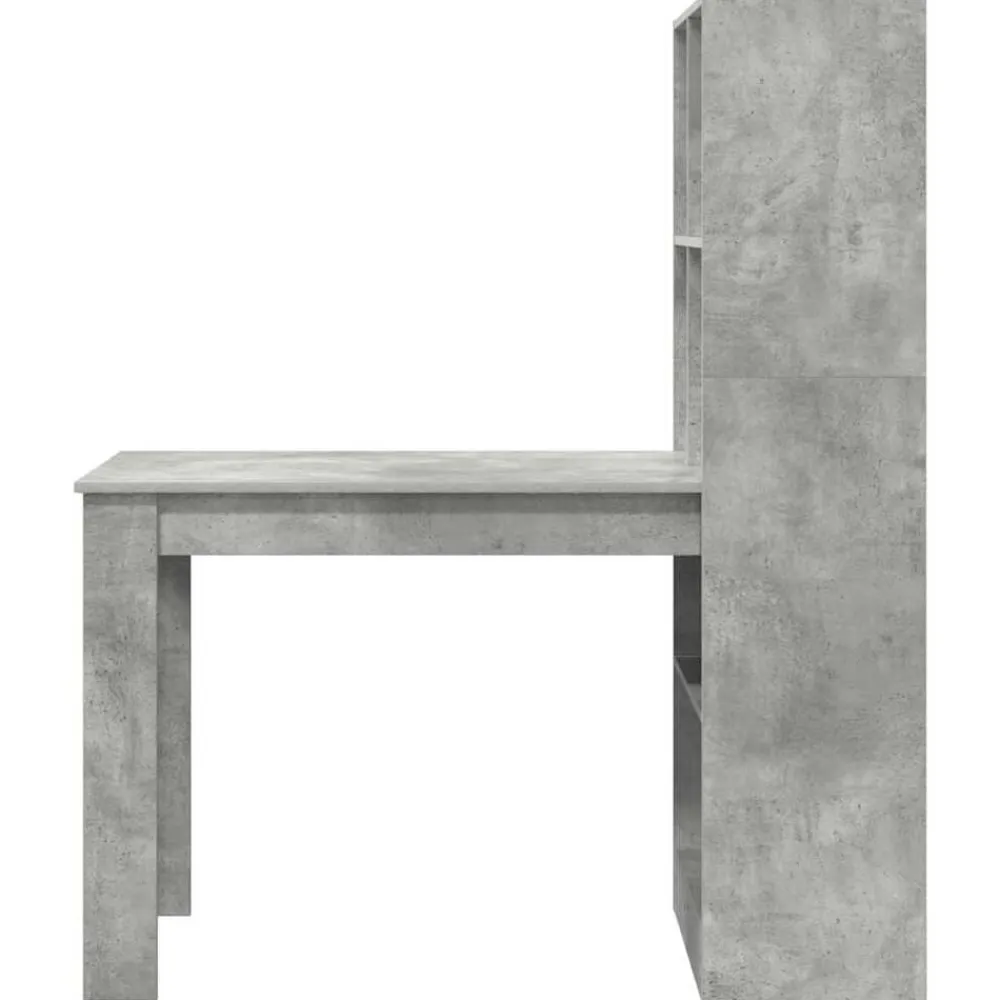 vidaXL Mobiliario De Oficina-Escritorio Gris Concreto 122 x 67 x 145 cm Madera de ingeniería