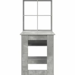 vidaXL Mobiliario De Oficina-Escritorio Gris Concreto 122 x 67 x 145 cm Madera de ingeniería