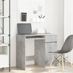 vidaXL Escritorio gris hormigón 86x49x76 cm madera de ingeniería Gris hormig&oacute;n Discount