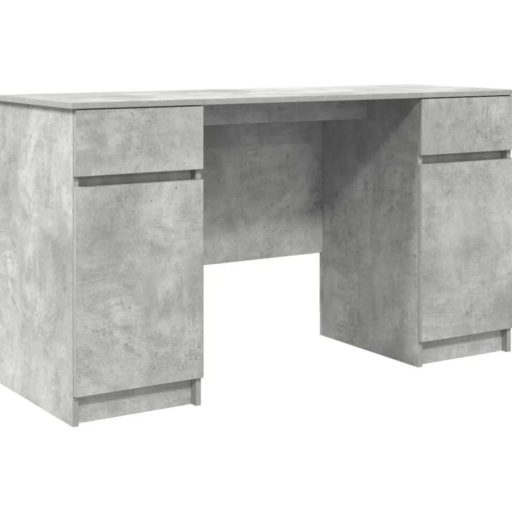vidaXL Escritorio Gris hormigón 140 x 49 x 76 cm Madera contrachapada Gris hormigón Hot