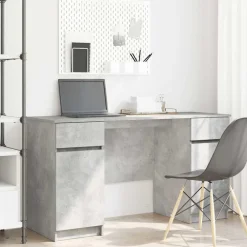 vidaXL Escritorio Gris hormigón 140 x 49 x 76 cm Madera contrachapada Gris hormig&oacute;n Hot