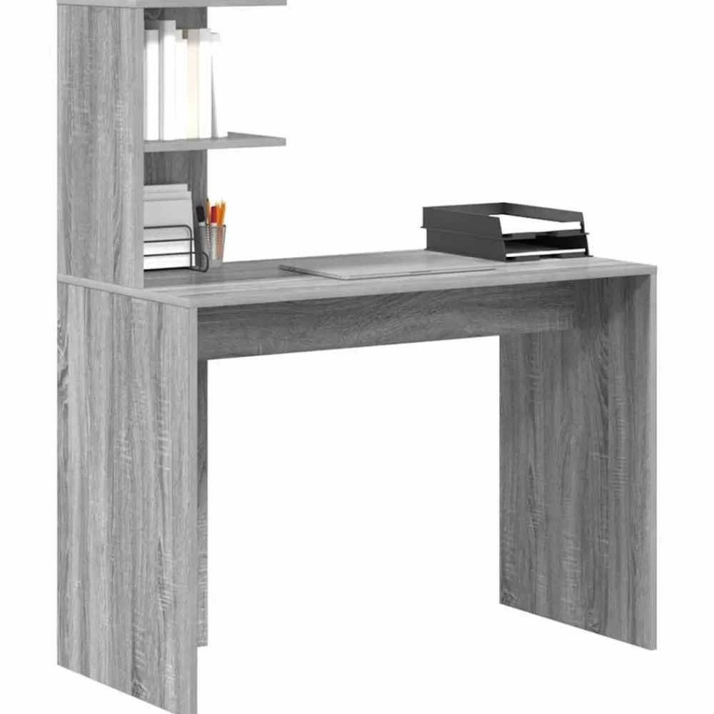 vidaXL Escritorio 102 x 50 x 124 cm Madera de ingeniería Gris sonoma Hot