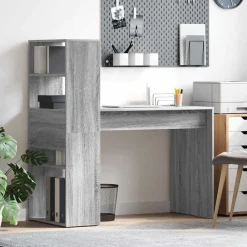 vidaXL Escritorio 113 x 54 x 120 cm Madera de ingeniería Gris sonoma Sale