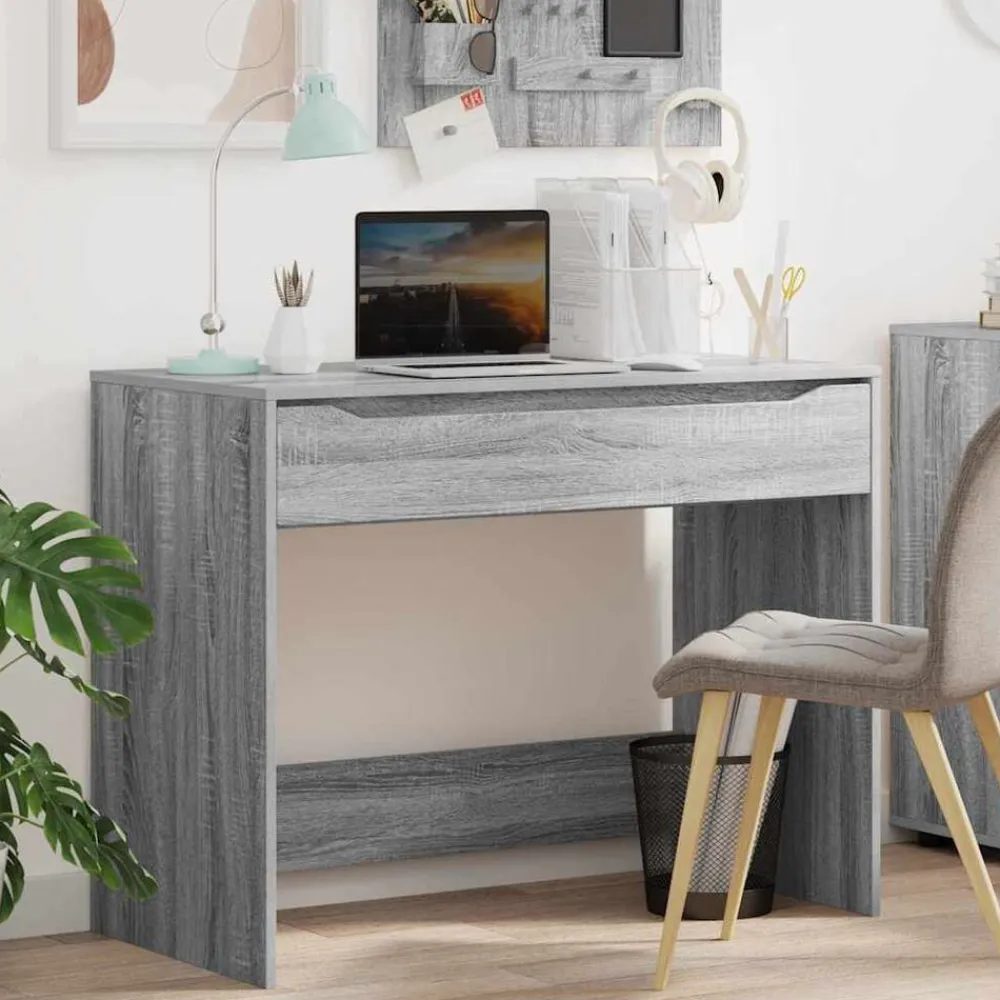 vidaXL Escritorio 100 x 50 x 78 cm Madera de ingeniería Gris Sonoma Hot