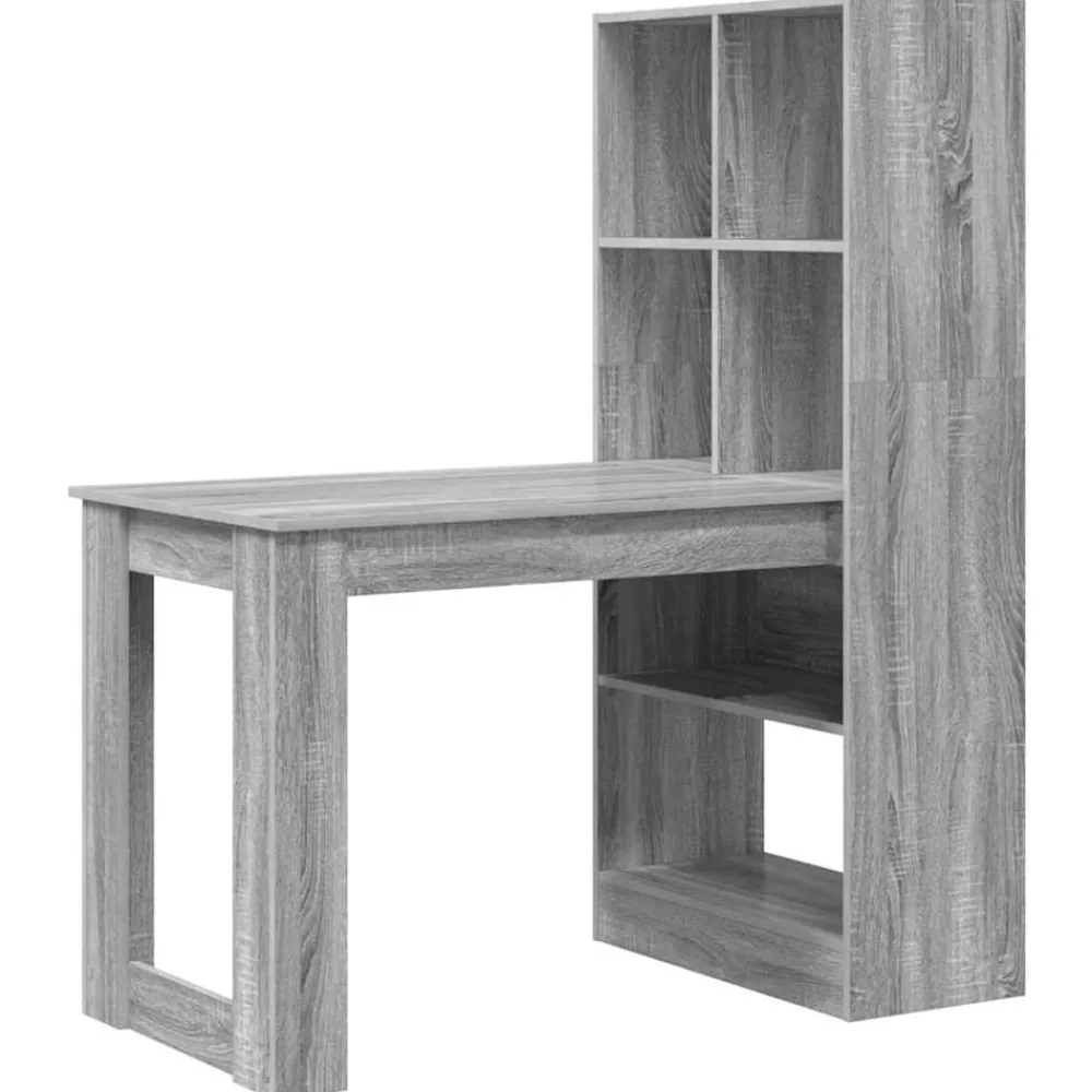 vidaXL Escritorio 122 x 67 x 145 cm Madera de ingeniería Gris sonoma Outlet