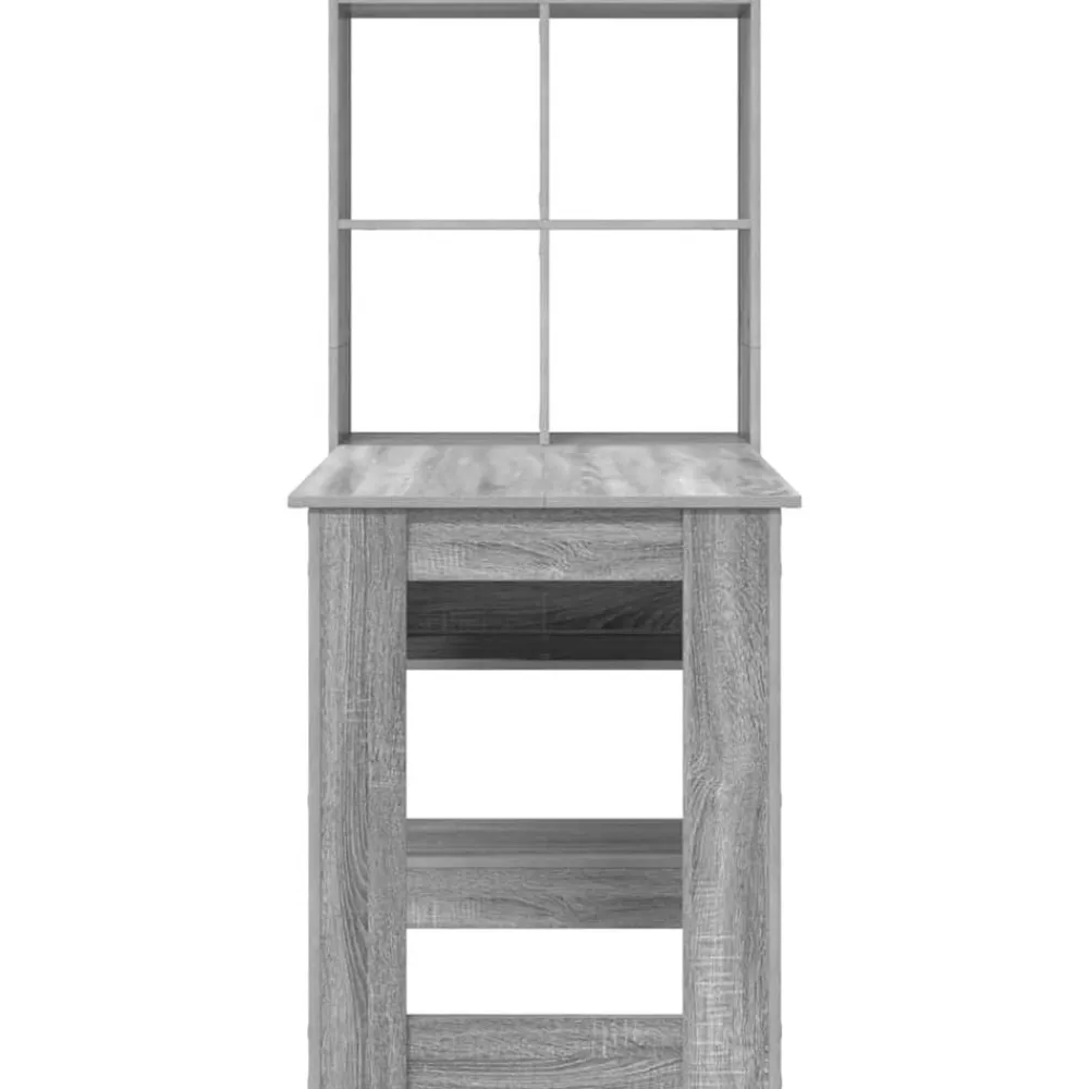 vidaXL Escritorio 122 x 67 x 145 cm Madera de ingeniería Gris sonoma Outlet