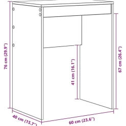 vidaXL Escritorio 60 x 40 x 76 cm Gris sonoma Online