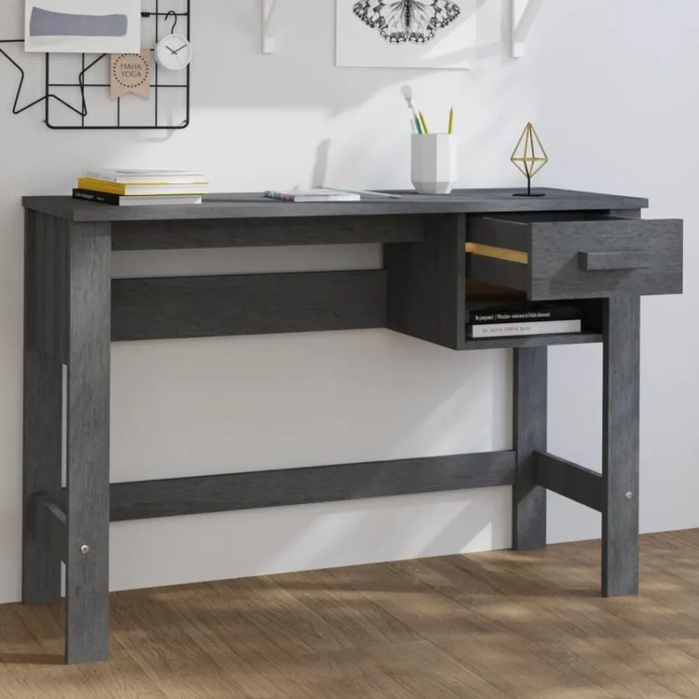 vidaXL Mobiliario De Oficina-Escritorio HAMAR madera maciza pino 110x40x75 cm