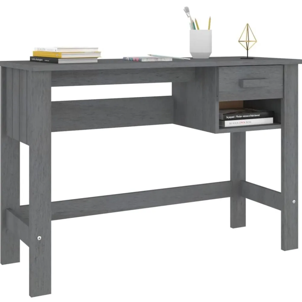 vidaXL Mobiliario De Oficina-Escritorio HAMAR madera maciza pino 110x40x75 cm