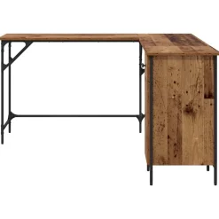 vidaXL Escritorio 141 x 141 x 75 cm Madera contrachapada Madera vieja Hot