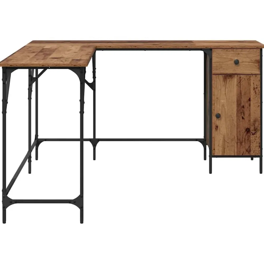 vidaXL Escritorio 141 x 141 x 75 cm Madera contrachapada Madera vieja Hot