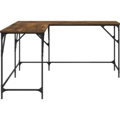 vidaXL Mobiliario De Oficina-Escritorio madera de ingeniería roble ahumado 149x149x75 cm