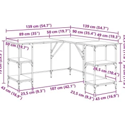 vidaXL Mobiliario De Oficina|Mesas-Escritorio 139 x 139 x 75 cm Madera contrachapada