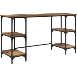 vidaXL Escritorio 140 x 50 x 75 cm Madera contrachapada Madera vieja Clearance