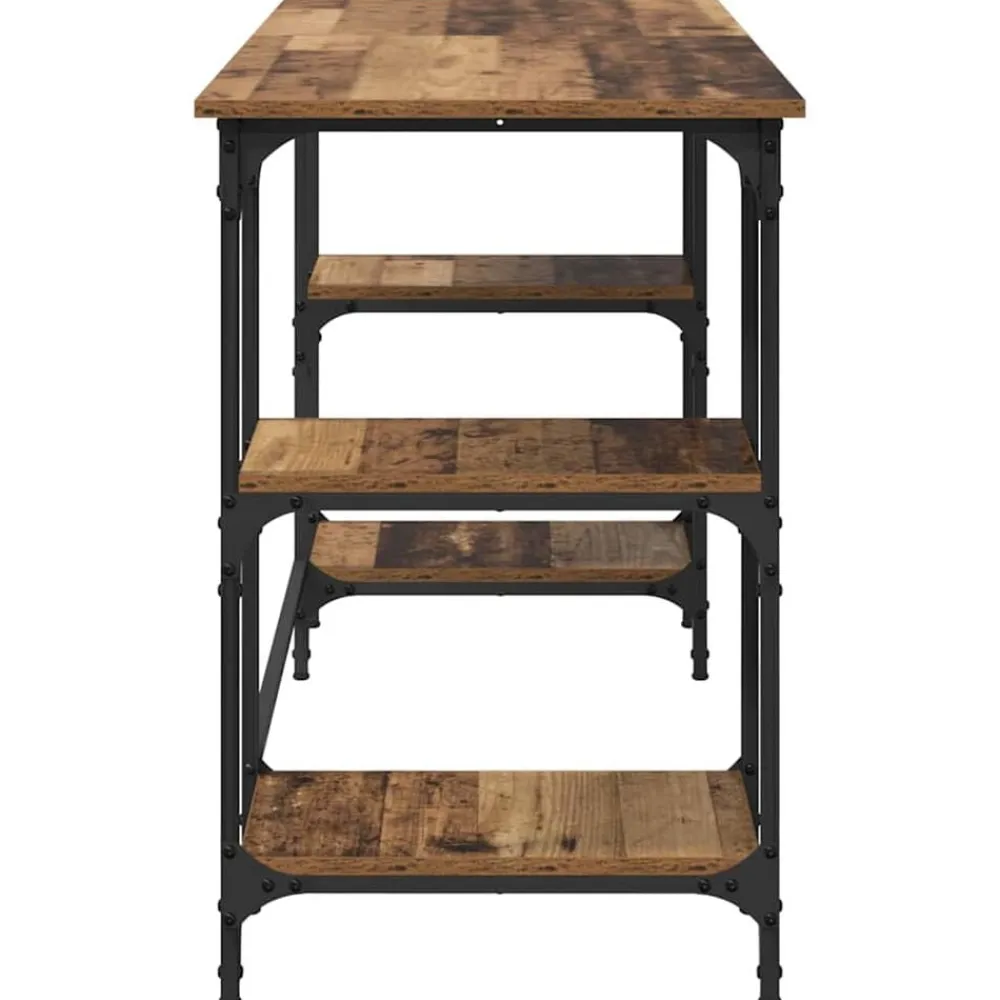 vidaXL Escritorio 140 x 50 x 75 cm Madera contrachapada Madera vieja Clearance