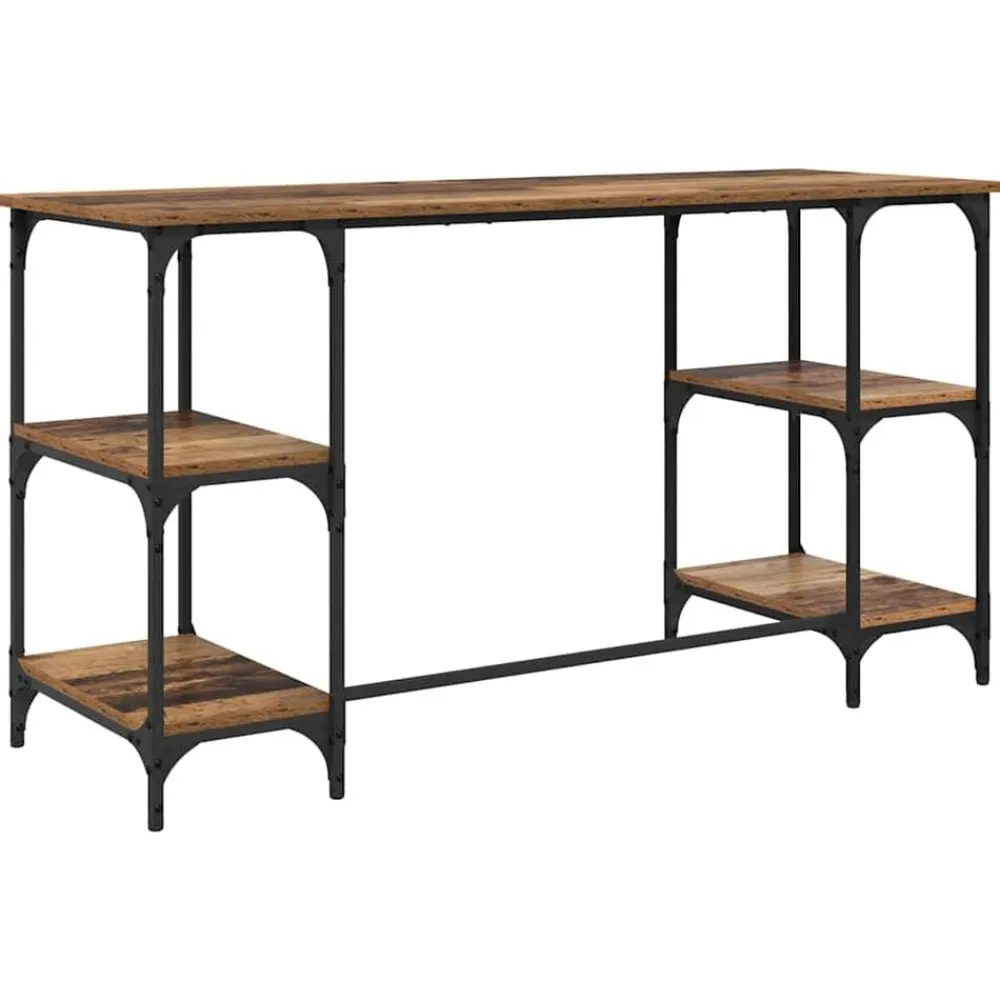 vidaXL Escritorio 140 x 50 x 75 cm Madera contrachapada Madera vieja Clearance