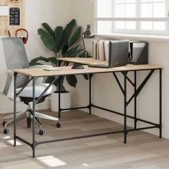 vidaXL Escritorio madera de ingeniería 149x149x75 cm Roble Sonoma New