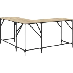vidaXL Escritorio madera de ingeniería 149x149x75 cm Roble Sonoma New