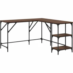 vidaXL Escritorio madera de ingeniería roble marrón 139x139x75 cm Marr&oacute;n roble Clearance