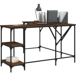 vidaXL Escritorio madera de ingeniería roble marrón 139x139x75 cm Marrón roble Clearance