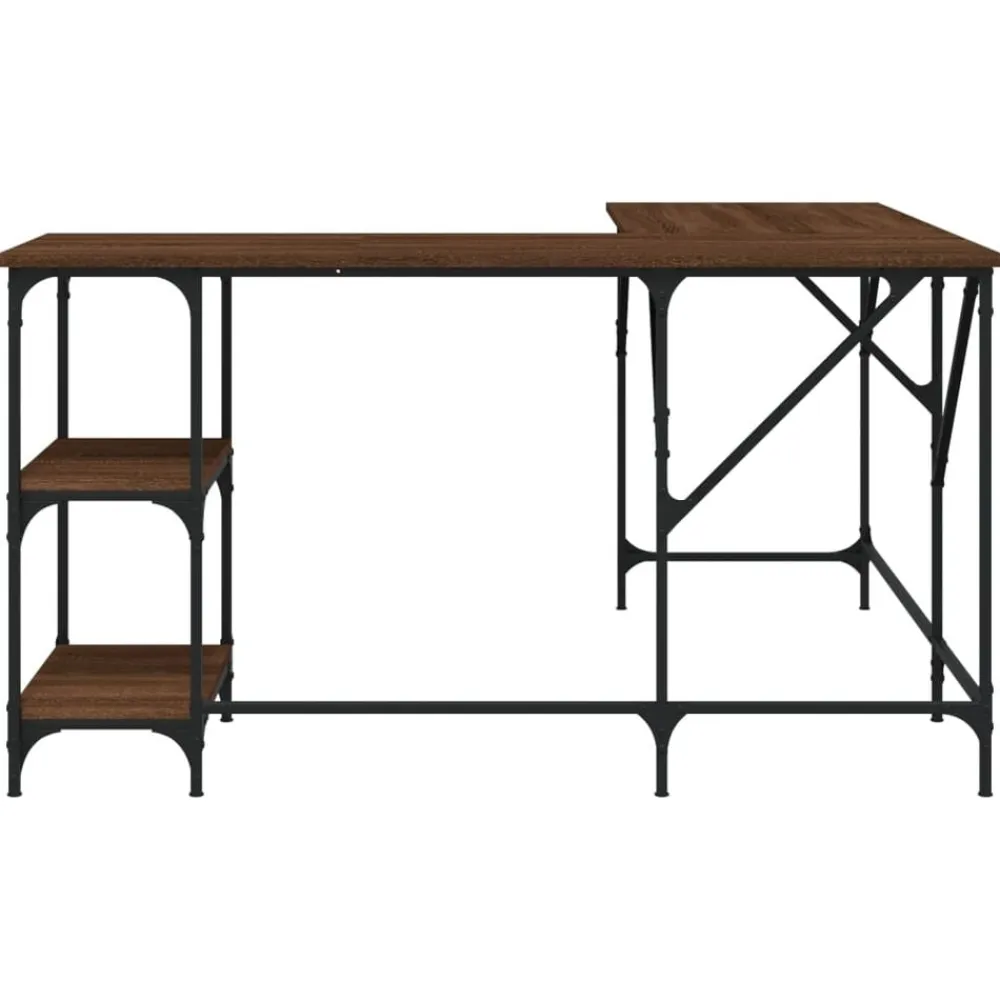 vidaXL Escritorio madera de ingeniería roble marrón 139x139x75 cm Marrón roble Clearance