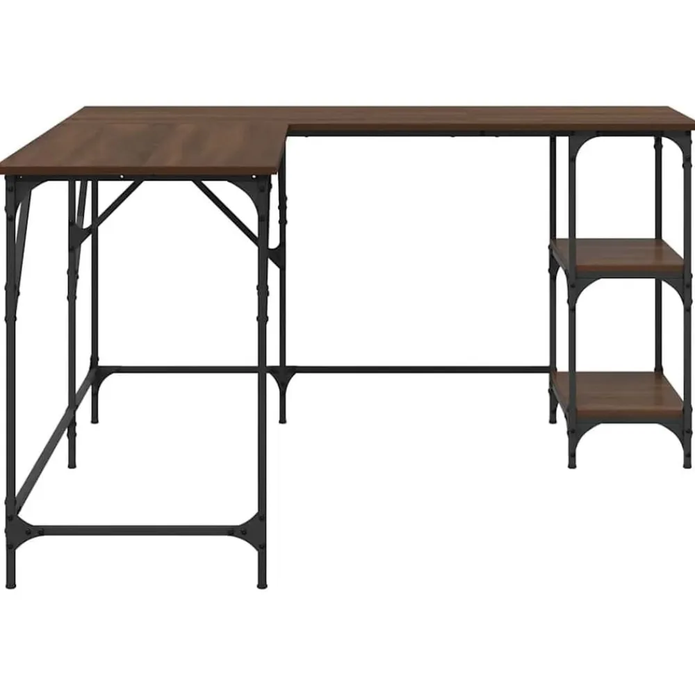 vidaXL Escritorio madera de ingeniería roble marrón 139x139x75 cm Marrón roble Clearance