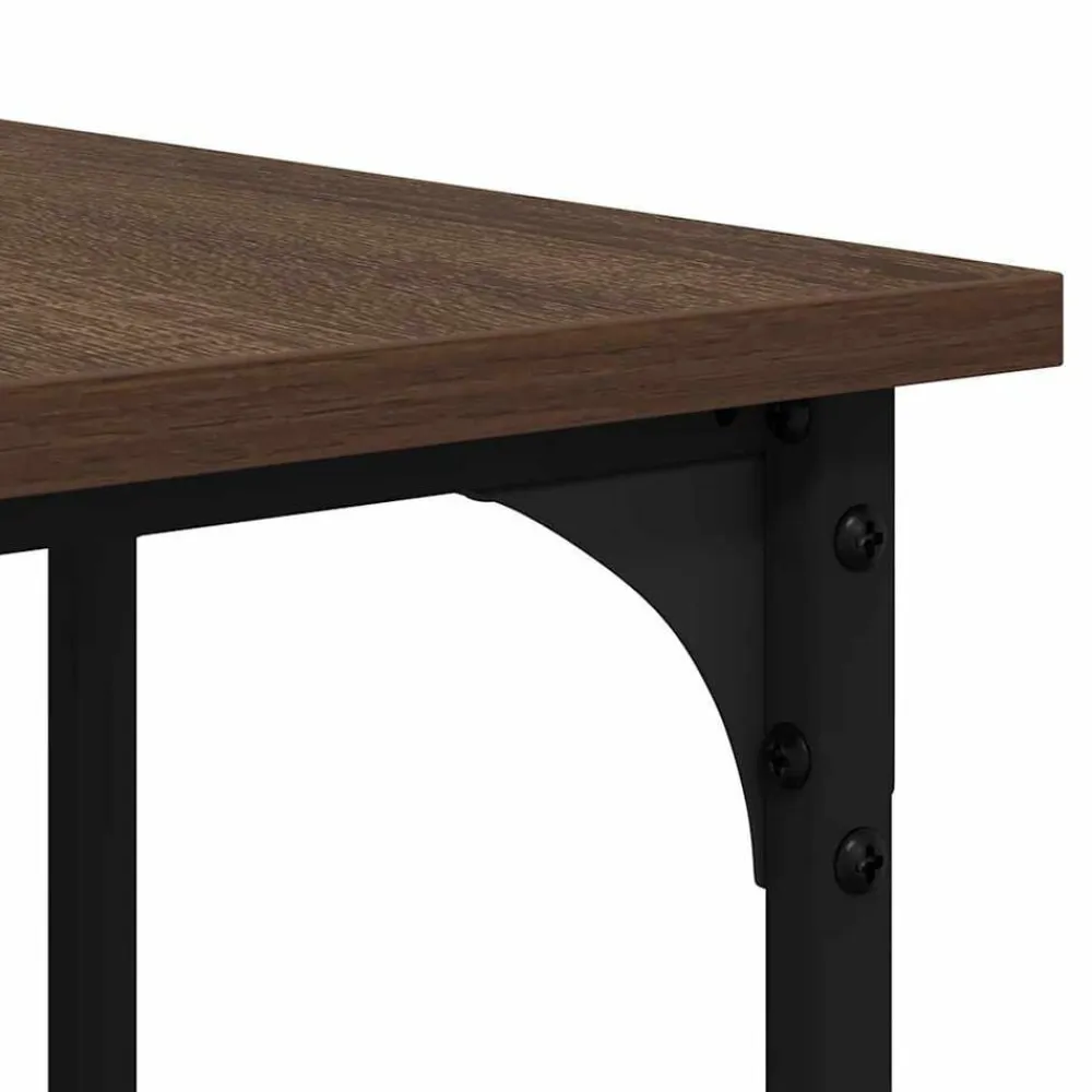 vidaXL Escritorio madera de ingeniería roble marrón 139x139x75 cm Marrón roble Clearance