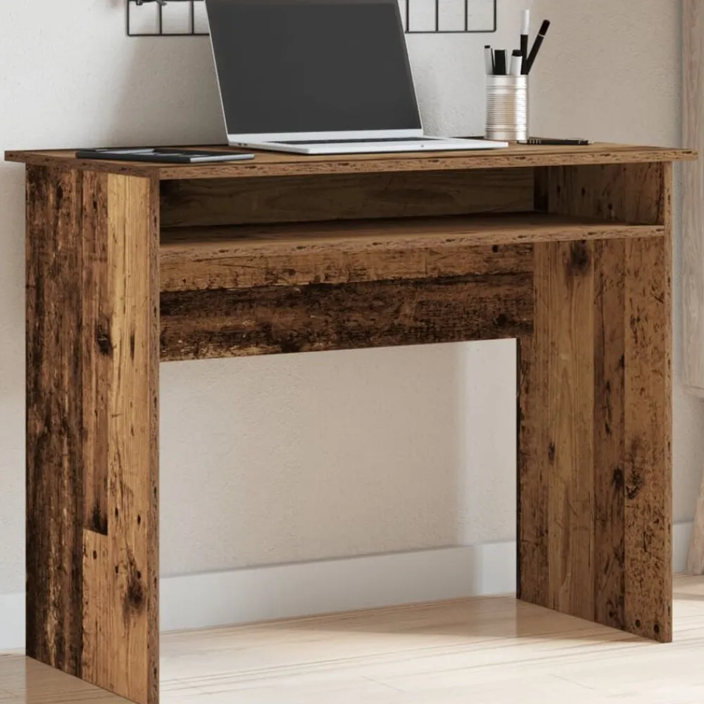 vidaXL Mobiliario De Oficina-Escritorio madera de ingeniería envejecida 90x50x74 cm