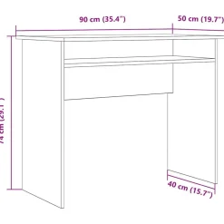 vidaXL Mobiliario De Oficina-Escritorio madera de ingeniería envejecida 90x50x74 cm