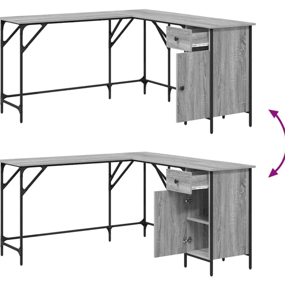 vidaXL Mobiliario De Oficina-Escritorio madera de ingeniería 141x141x75 cm
