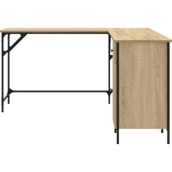 vidaXL Escritorio madera de ingeniería 141x141x75 cm Roble Sonoma New