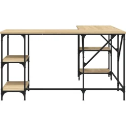 vidaXL Escritorio madera de ingeniería 139x139x75 cm Roble Sonoma Discount