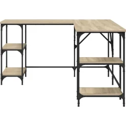 vidaXL Escritorio madera de ingeniería 139x139x75 cm Roble Sonoma Discount