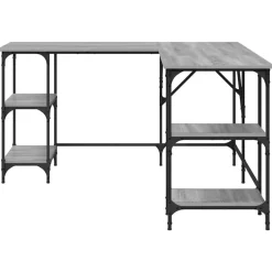 vidaXL Escritorio madera de ingeniería 139x139x75 cm Gris sonoma