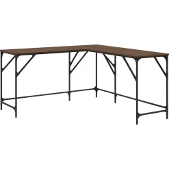 vidaXL Escritorio madera de ingeniería roble marrón 149x149x75 cm Marr&oacute;n roble Discount