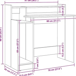 vidaXL Escritorio Madera vieja 97 x 45 x 90 cm Madera de ingeniería Madera envejecida Sale