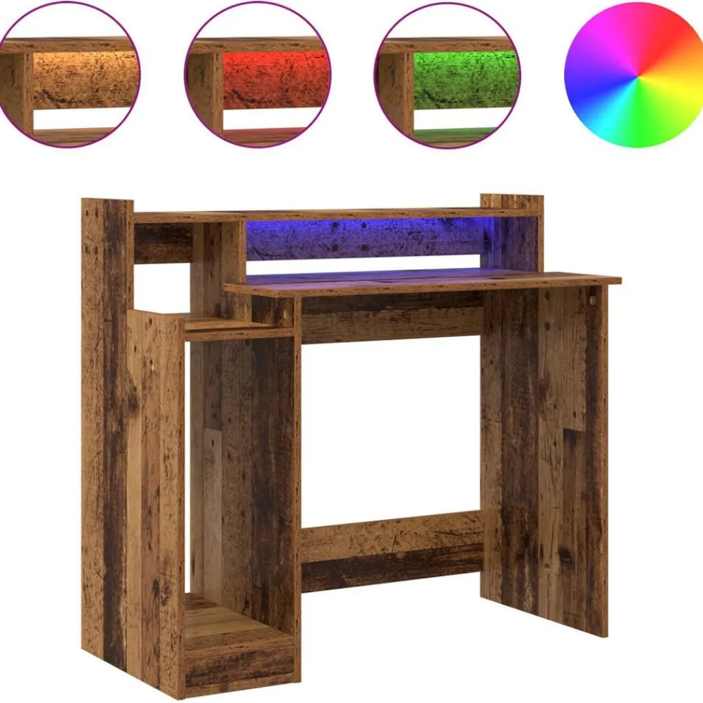 vidaXL Escritorio Madera vieja 97 x 45 x 90 cm Madera de ingeniería Madera envejecida Sale